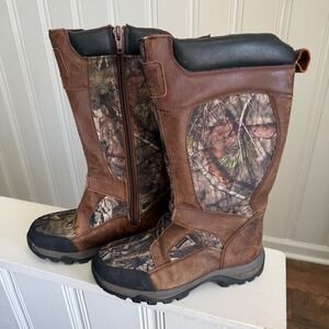 Field & Stream Mens Waterproof Hunting Boots Brown Camo Size 9.5 FASRBM024-MOC